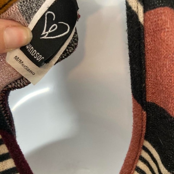 Windsor Orange and Black Multicolored Striped Halter Dress M - Picture 3 of 3